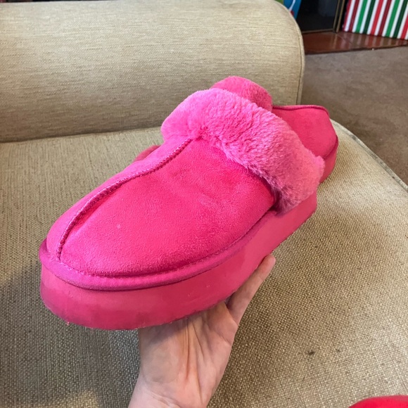 Pink fur platform slipper boots - Picture 3 of 8